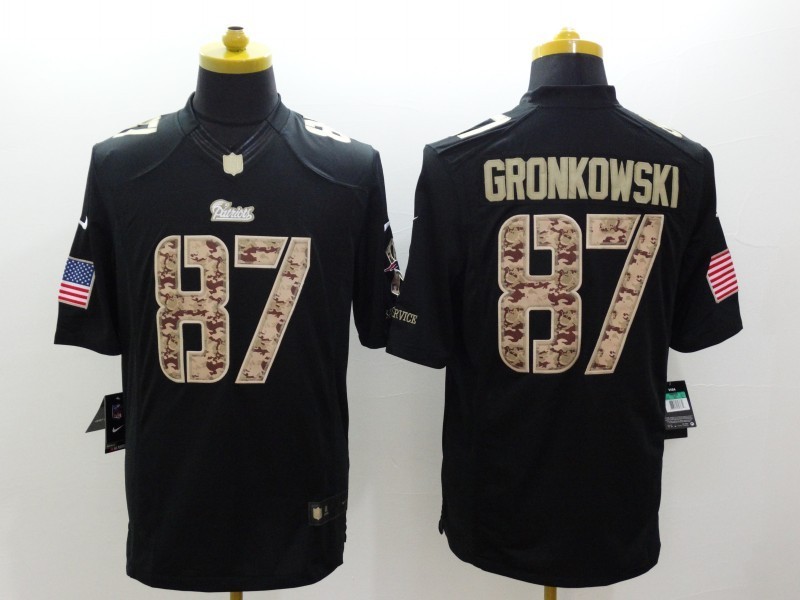 Men's New England Patriots Rob Gronkowski #87 Black Authentic Jersey
